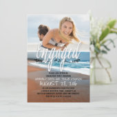 Verlovingsfeest Betrokken Photo Beach Kaart (Staand voorkant)