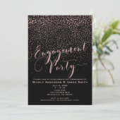 VERLOVINGSFEest Black Rose Goud Confetti Kaart (Staand voorkant)