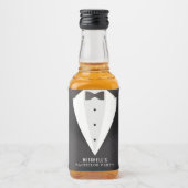 Verlovingsfeest Black Suit & strikje Likeurfles Etiket (Voorkant)