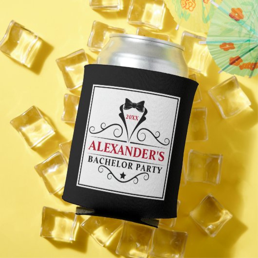 Verlovingsfeest Black Tie Rood of Kies Tekstkleur Blikjeskoeler (Insitu Zomer)