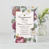 Verlovingsfeest Bloom Butterfly Floral  Kaart (Staand voorkant)