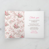Verlovingsfeest Blush Bloesem Bedankkaart (Binnen)