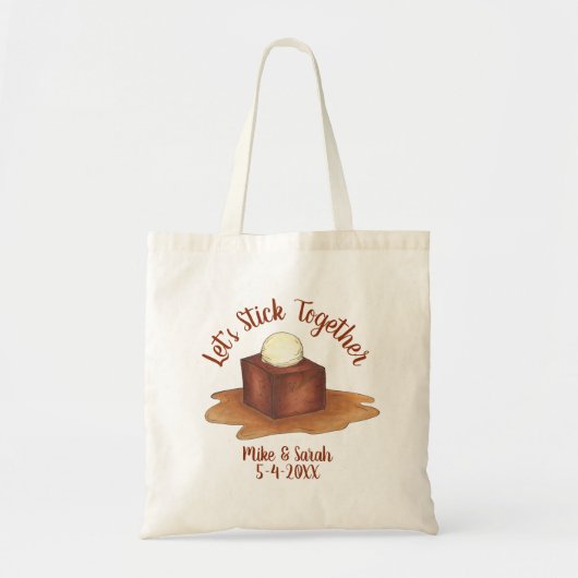 Verlovingsfeest Bruiloftspartij Kleverige Toffee P Tote Bag (Voorkant)