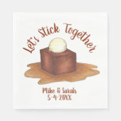 Verlovingsfeest Bruiloftspartij Sticky Toffee Pudd Servet (Voorkant)