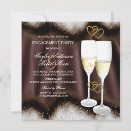 Verlovingsfeest Bruin Zwart Champagne Ring Hart Kaart