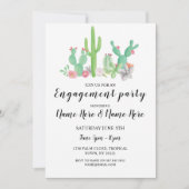Verlovingsfeest Cactus Cacti Waterverf Uitnodigen Kaart (Voorkant)