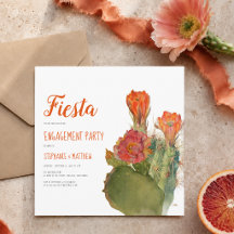 Verlovingsfeest Cactus Watercolor Bloemenschrift