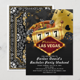 Verlovingsfeest Casino Zwart Goud Kaart