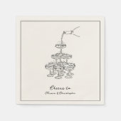 Verlovingsfeest Champagne Tower Sketch Servetten (Voorkant)