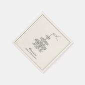 Verlovingsfeest Champagne Tower Sketch Servetten (Hoek)