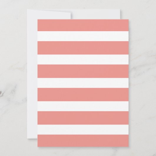 Verlovingsfeest Coral Stripe Gold Glitter Uitnodig Kaart (Achterkant)