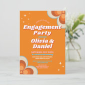 Verlovingsfeest Couples Douche Retro Vintage 1970 Kaart (Staand voorkant)