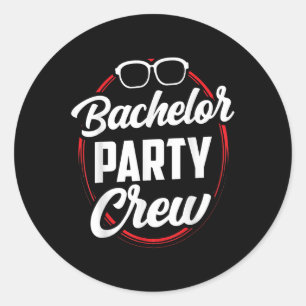 Verlovingsfeest Crew Team Bruid Bruidegom Ronde Sticker