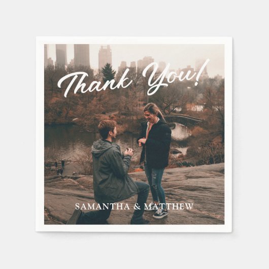 Verlovingsfeest Dank Je Foto Servet (Voorkant)