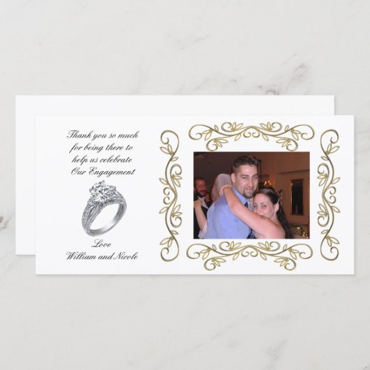 Verlovingsfeest Dank je Photo Card Bedankkaart (Voorkant / Achterkant)