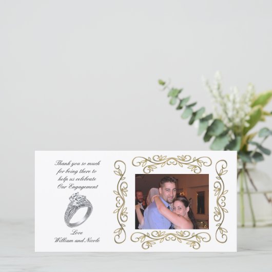 Verlovingsfeest Dank je Photo Card Bedankkaart (Staand voorkant)