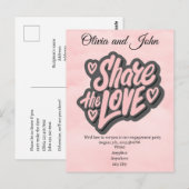 Verlovingsfeest - Deel de Liefde. Bewerkbaar Briefkaart (Voorkant / Achterkant)