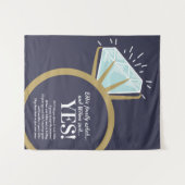 Verlovingsfeest diamanten ring en weetjes wandkleed (Voorkant (horizontaal))