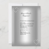 Verlovingsfeest Diamond Heart Wit Zilveren Boog 2 Kaart (Achterkant)