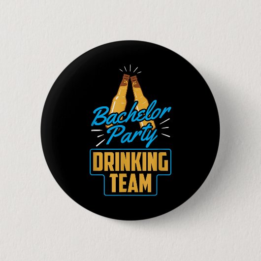Verlovingsfeest Drank Team Bruidegom Bruid Ronde Button 5,7 Cm (Voorkant)