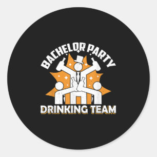 Verlovingsfeest Drankteam Bruidegom Bruid _2 Ronde Sticker