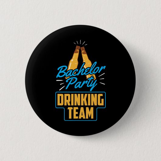 Verlovingsfeest Drankteam Bruidegom Bruid  Ronde Button 5,7 Cm (Voorkant)