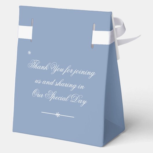 Verlovingsfeest Elegant Chic Dusty Blue Dank je we Bedankdoosjes (Achterkant)