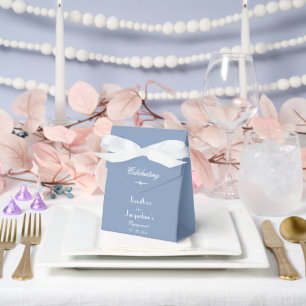 Verlovingsfeest Elegant Chic Dusty Blue Dank je we Bedankdoosjes