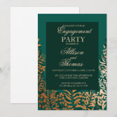 Verlovingsfeest Emerald gouden kruid Kaart (Voorkant / Achterkant)