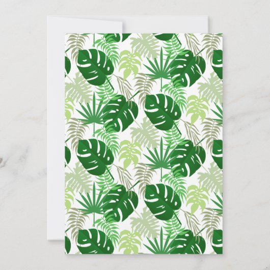 Verlovingsfeest | Exotische groene tropische blade Kaart (Achterkant)