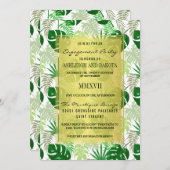 Verlovingsfeest | Exotische groene tropische blade Kaart (Voorkant / Achterkant)