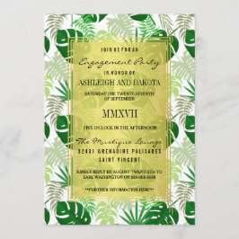 Verlovingsfeest | Exotische groene tropische blade Kaart