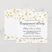 Verlovingsfeest Faux Gold Folie Glitter Lights Kaart (Voorkant / Achterkant)