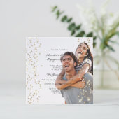 Verlovingsfeest Foto Confetti Champagne Kaart (Staand voorkant)