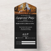 Verlovingsfeest-foto-herfst Lake Achtergrond- All In One Uitnodiging (Binnen)