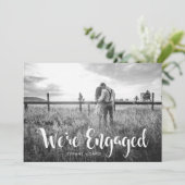 Verlovingsfeest | Foto met Modern White Overlay Kaart (Staand voorkant)