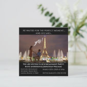 Verlovingsfeest-foto-Parijs achtergrond- Kaart (Staand voorkant)