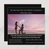 Verlovingsfeest-foto-zonsondergang strand achtergr kaart (Voorkant / Achterkant)