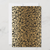 Verlovingsfeest | Golden Floral Damask op Black Kaart (Achterkant)