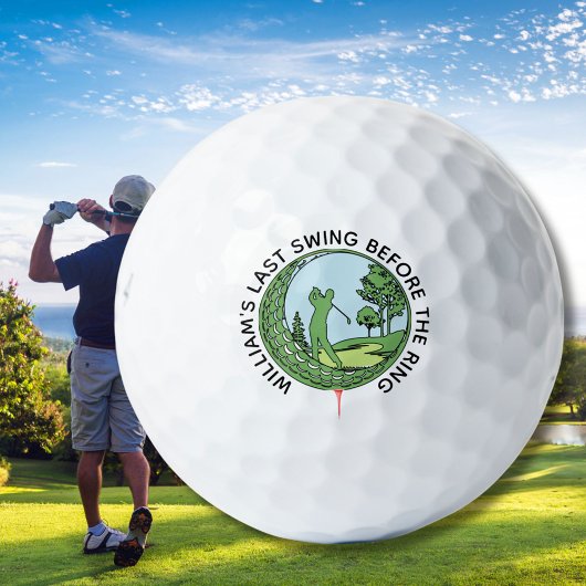 Verlovingsfeest Golfer Naam Laatste Swing Golfballen