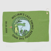 Verlovingsfeest Golfer Naam Laatste Swing Golfhanddoek (Horizontaal)