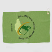 Verlovingsfeest Golfer Naam Laatste Swing Golfhanddoek (Horizontaal)