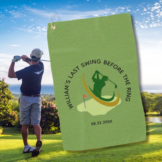 Verlovingsfeest Golfer Naam Laatste Swing Golfhanddoek