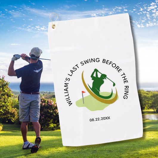 Verlovingsfeest Golfer Naam Laatste Swing Golfhanddoek