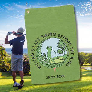 Verlovingsfeest Golfer Naam Laatste Swing Golfhanddoek