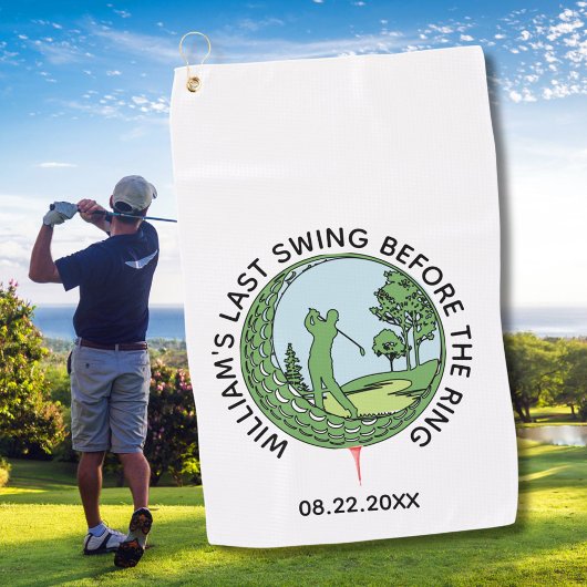 Verlovingsfeest Golfer Naam Laatste Swing Golfhanddoek