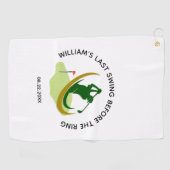 Verlovingsfeest Golfer Naam Laatste Swing Golfhanddoek (Horizontaal)