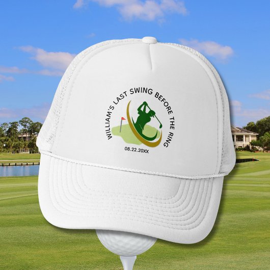 Verlovingsfeest Golfer Naam Laatste Swing Trucker Pet