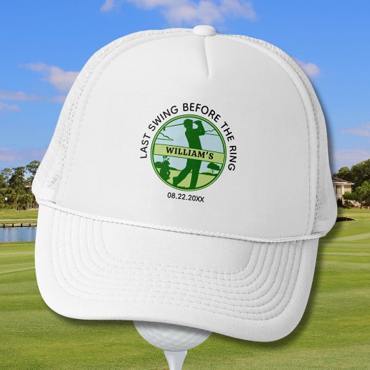 Verlovingsfeest Golfer Naam Laatste Swing Trucker Pet