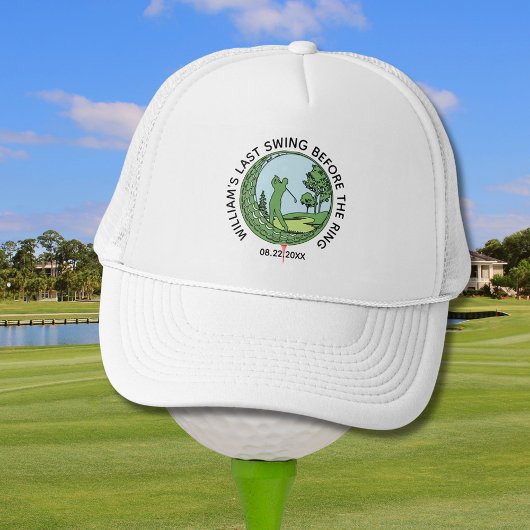 Verlovingsfeest Golfer Naam Laatste Swing Trucker Pet